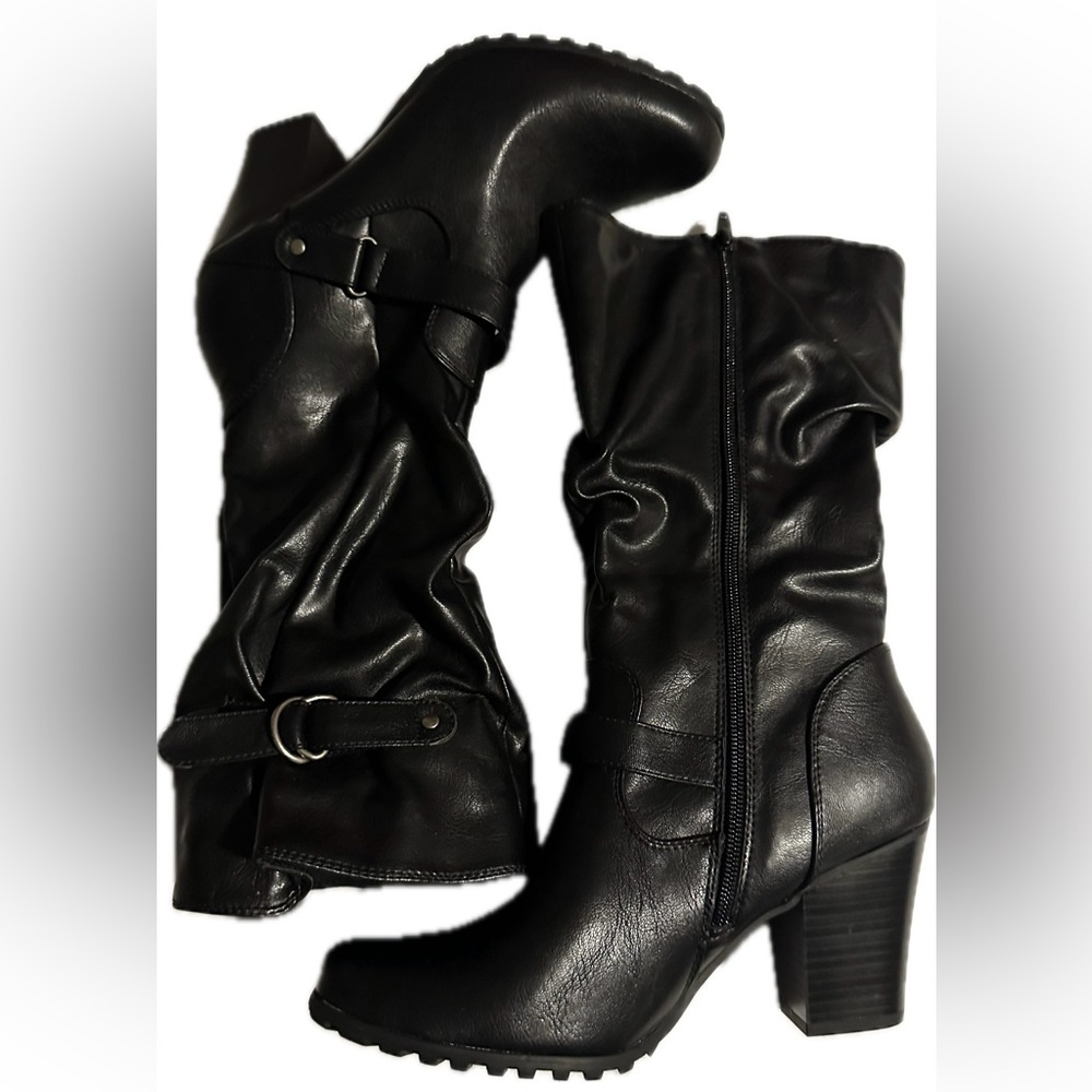 Black Leather Women's Boots